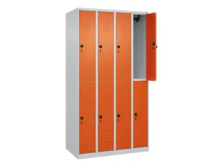 dubbeldekse locker,HxBxD 1850x1000x500mm,4x2vak.,vak B 250mm - 2