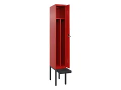 locker met bank,voor scheiding van kleding,HxBxD 2120x300x815mm,1vak