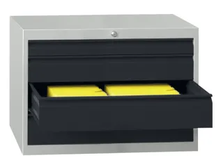 ladekast HxBxD 600x1023x600mm 4laden slot RAL7035 front RAL7016 - 2