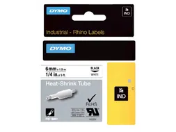 Lettertape Dymo 18051 Rhino Krimp 6mmx1.5m zwart op wit