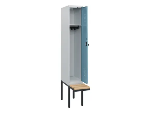 locker met bank,HxBxD 1950x300x815mm,1vak,vak B 300mm,draaigrendel