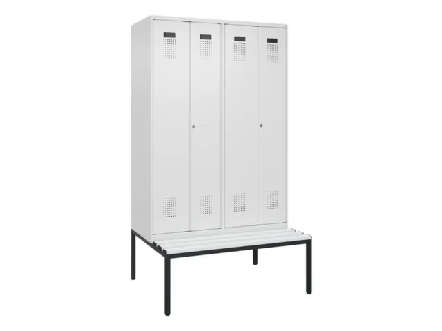 armoire vestiaire avec banc noir et blanc,HxlxP 2120x1200x815mm