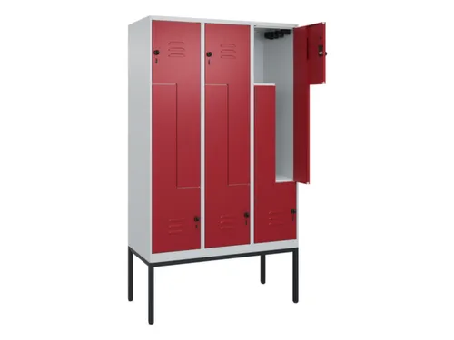 Z-garderobekast,HxBxD 2120x1200x500mm,vak B 200/400mm,draaigrendel