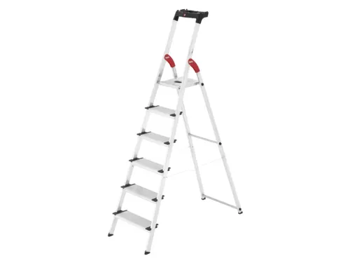veiligheidsladder,eenzijdig,6 XXL treden,Stand H 1,28m,balk L 2,09m