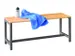 banc-patère,LxP 1000x370mm,barrettes en bois hêtre,piètement RAL701