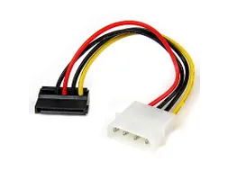4-pins Molex-naar-linkshoekige SATA-voedingskabeladapter 15 cm