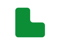 plaksymbool,L-vorm,markering HxB 100x100mm,PVC,groen