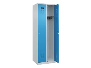 locker,HxBxD 1850x600x500mm,2vak,vak B 300mm,cil.-slot,staand op vloer - 2