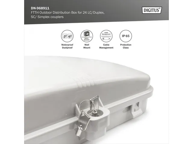 FTTH-verdeelkast buiten 24 LC duplex of 24 SC simplex koppelingen