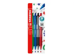 Balpen STABILO pointball colorful medium assorti blister à 4 stuks