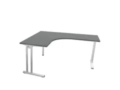 bureau in vrije vorm,HxBxD 740x1600x1400mm,vrije vorm,MS-donkergrijs