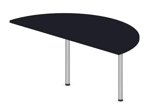 aanbouwtafel,i.h.v.,HxBxD 720-840x1600x800mm,halfrond,CC-zwart