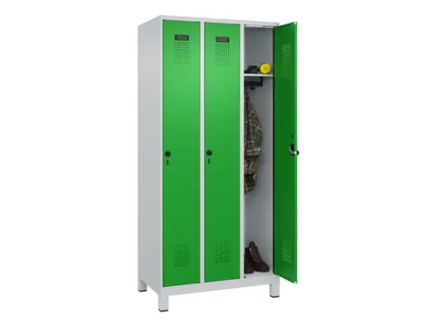 locker,HxBxD 1950x900x500mm,3vak,vak B 300mm,draaigrendel,voeten