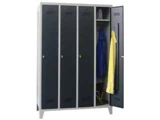 lockerkast,HxBxD 1850x1200x500mm,4vak,RAL7035,front RAL7035 - 1