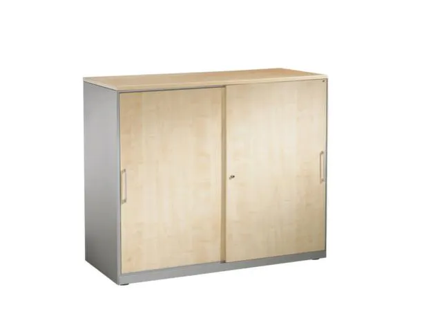 Schuifdeurkast Hxbxd 915x1200x440mm 2oh Blank Aluminium/esdoorn