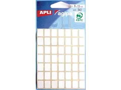 Witte Etiketten In Etui Ft 9x13mm (bxh), 343 Stuks, 49 Per Vel