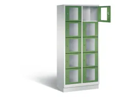 Lockerkast 1800x810x500mm 2x5 vakken Cilinderslot, Sokkel, RAL6011