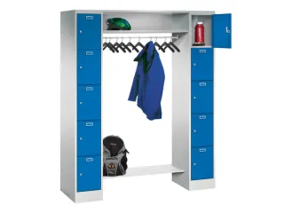 personeelsgarderobe cil.slot 1950x1500x500mm 2x5 vakken 300mm RAL5012 - 1