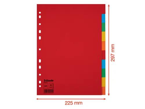 Tabbladen Esselte A4 11-gaats Karton 10-delig Blanco Tabs Kleur