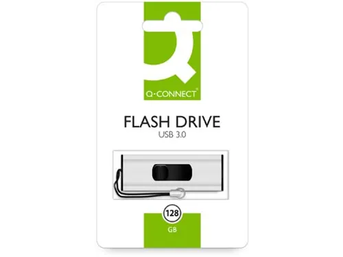 Q-Connect USB-stick 128GB USB 3.0 met schuifmechanisme Zilver