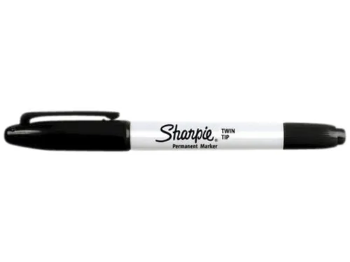Viltstift Sharpie Twin Tip rond 0.5mm en 0.9mm blister 2 stuks Zwart