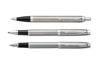 Parker IM Vulpen Stainless Steel CT Finish Fijn Blauwe inkt - 4