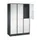 Dubbeldekse garderobekast,RAL 7021/RAL 7035,HxBxD 1950x1220x500mm