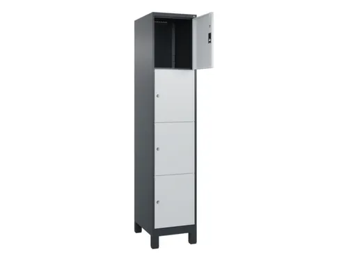 lockerkast,HxBxD 1950x400x500mm,1x4vakken,vak B 400mm,cil.-slot,voeten