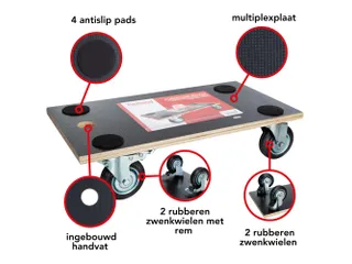 Meubelverplaatser 575x300mm Maximale Belasting 400kg - 9