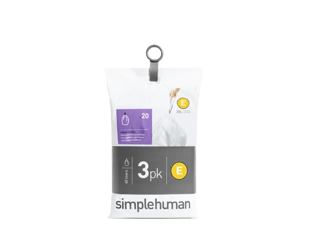 Simplehuman afvalzak code E 20 liter 60 stuks