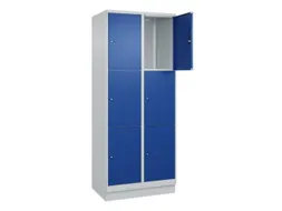 lockerkast,HxBxD 1950x800x500mm,2x3vakken,vak B 400mm,cil.-slot,sokkel