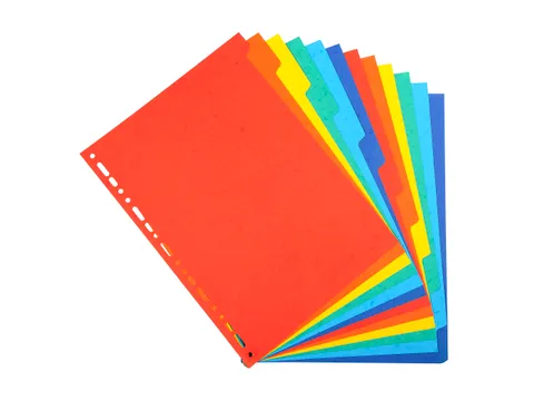 Tabbladen karton 220g 12-delig A4 Assort