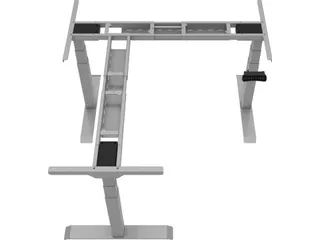 Elektrisch Verstelbaar Zit-Sta Frame Hoekbureau Grijs - 3
