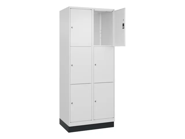 lockerkast,HxBxD 1950x800x500mm,2x3vakken,vak B 400mm,cil.-slot,sokkel