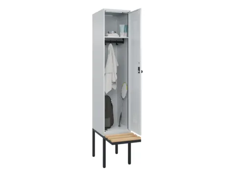 locker met bank,HxBxD 2120x400x815mm,1vak,vak B 400mm,draaigrendel
