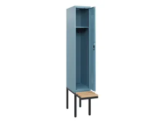 locker met bank,HxBxD 1950x300x815mm,1vak,vak B 300mm,cilinderslot - 1