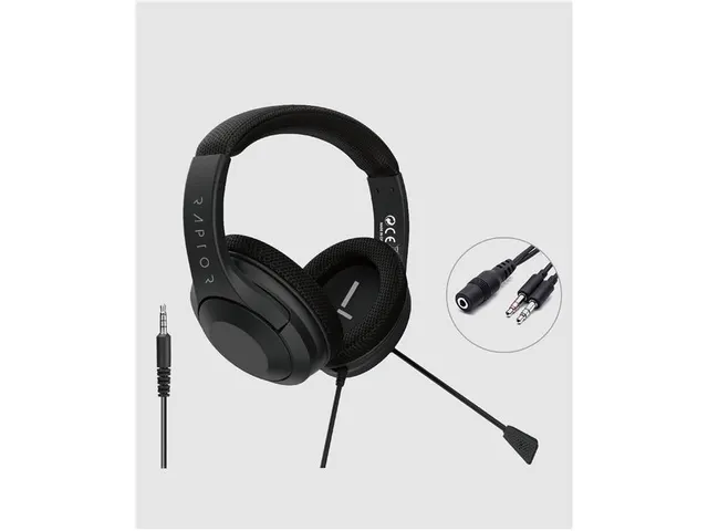 Raptor Gaming Headset H300 Stereo bedraad 3.5mm jack Zwart