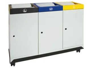 Afvalverzamelstation Vuurremmend 3X30 Liter 700X910X300Mm Grijs - 2