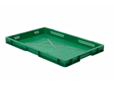 Euronorm-stapelbak 9.5l 50x600x400mm Wanden/bodem Opengewerkt Groen