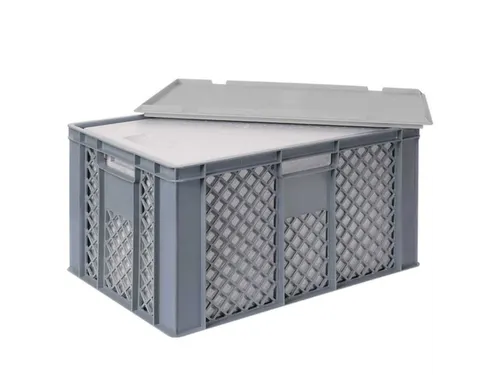 Euronorm-stapelbak,m. isoleerbox,HxLxB 320x600x400mm,63/35l,HDPE,grijs
