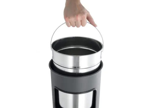 As-papierbak Durable 17 Liter 3332-23 Rond Zilver Metallic