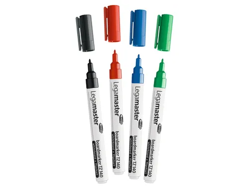 Viltstift Legamaster TZ 140 whiteboard rond 1mm assorti blister à 4 s