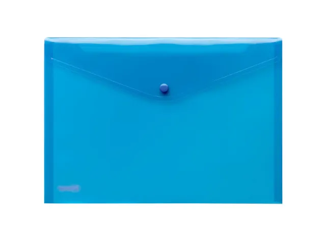 Enveloptas Foldersys A4 PP transp blauw Doorzichtbaar envelop met druk