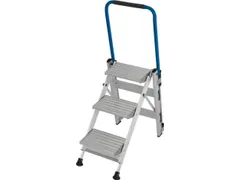 vouwtrapje,bordes H 750mm,eenzijdig,3treden,aluminium
