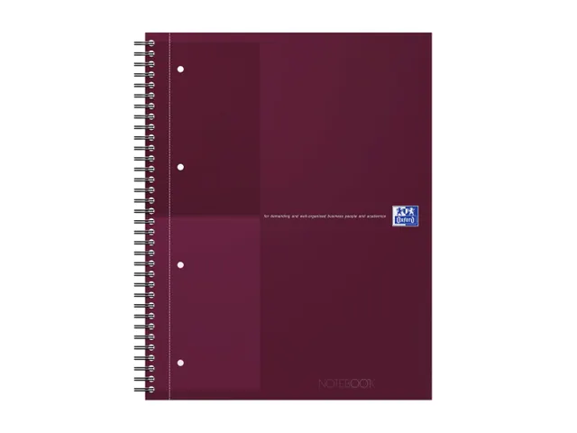 Spiraalblok Oxford International Notebook A4+ lijn Rood