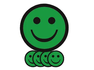 Magneet smiley 75mm emotie blij groen 5 stuks - 3
