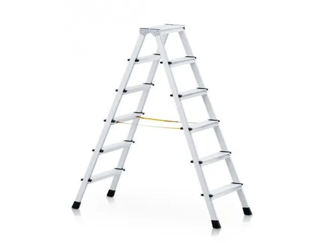 trapladder,NL,beide zijden,2x6aluminium gegroefd,balk L 1,63m