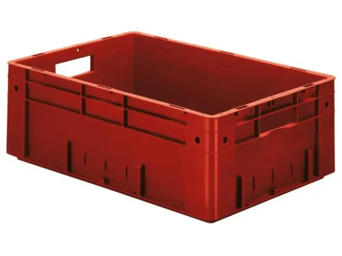 Euronorm Stapelkrat 210x600x400mm 38l Wanden/Bodem Gesloten Rood