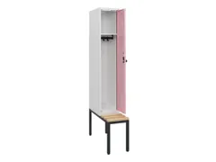 locker met bank,HxBxD 1950x300x815mm,1vak,vak B 300mm,draaigrendel
