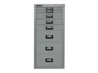 kantoor-ladekast HxBxD 590x279x380mm 8 laden romp zilverkleurig staal - 1